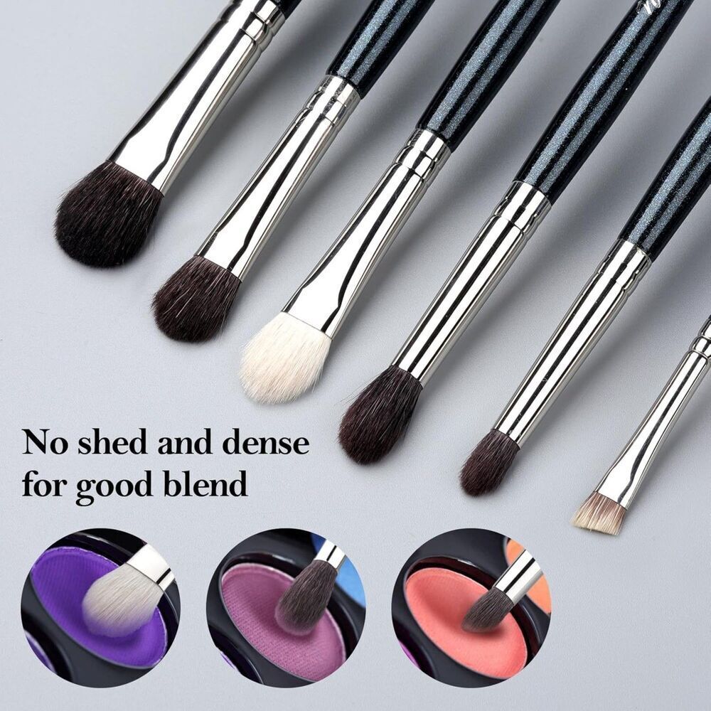 6 Pcs Blue Professional Blending Soft Hairs Eye Makeup Brush Set & Wood Handle - Picture 4 of 5